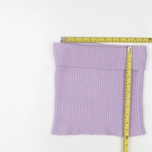 Todayswoman Womens Purple Strapless Ribbed Knit Camisole Top Size 14/16