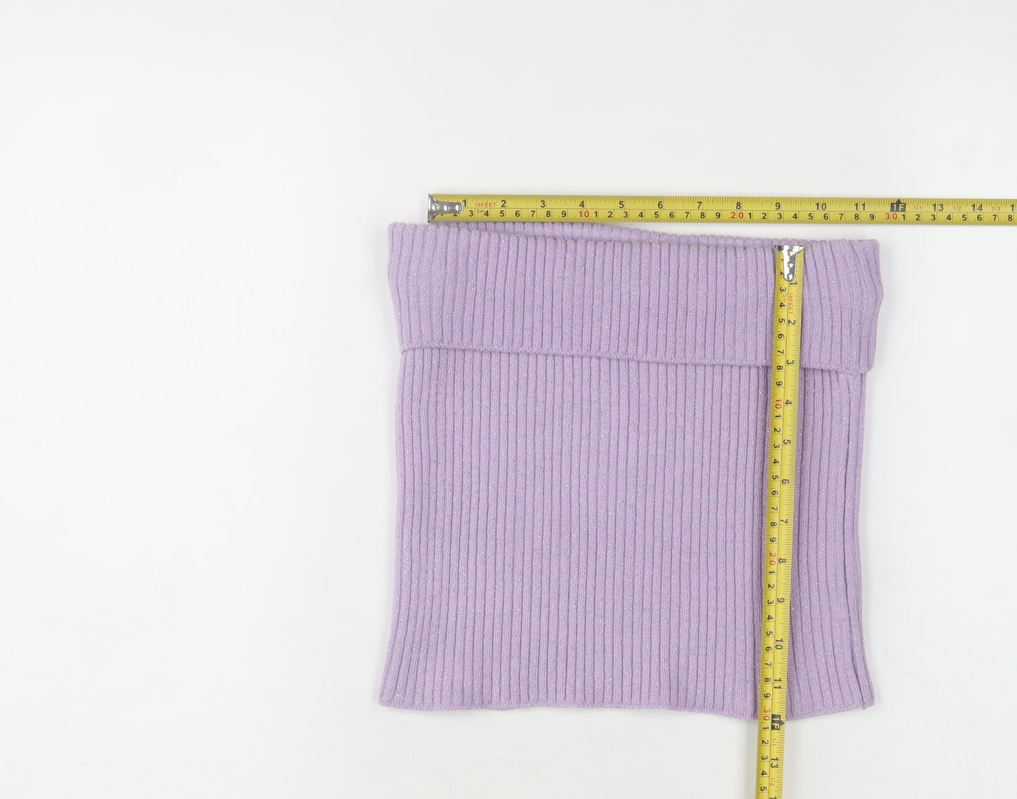 Todayswoman Womens Purple Strapless Ribbed Knit Camisole Top Size 14/16