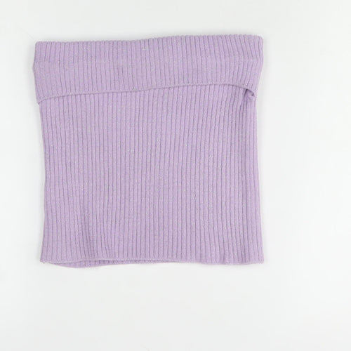 Todayswoman Womens Purple Strapless Ribbed Knit Camisole Top Size 14/16