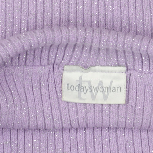Todayswoman Womens Purple Strapless Ribbed Knit Camisole Top Size 14/16