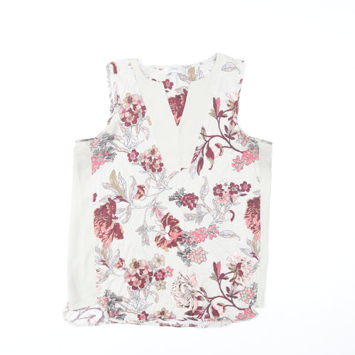 Next Womens Floral Viscose Sleeveless V-Neck Blouse Size 16 Multicoloured