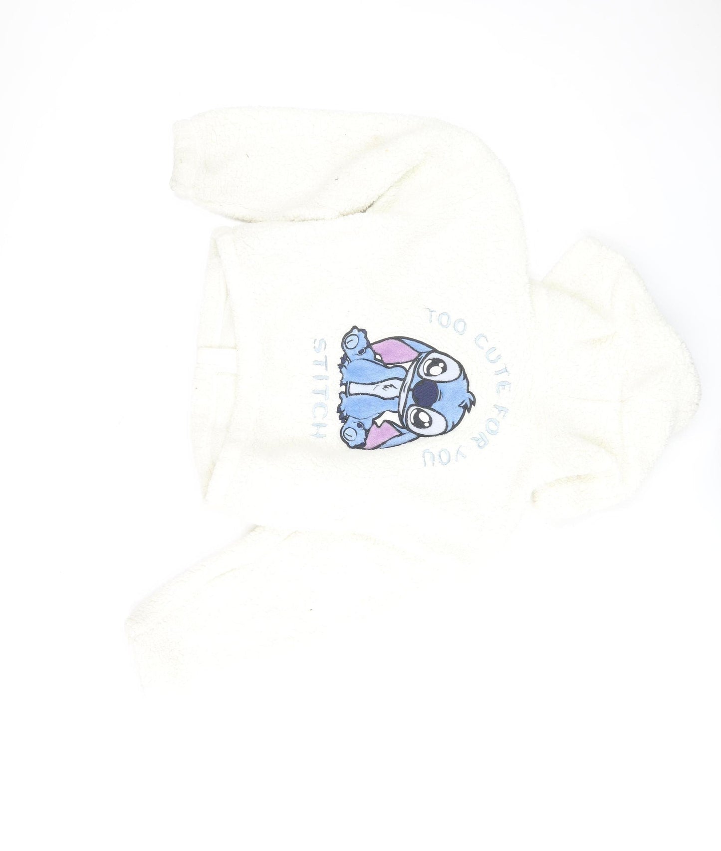 H&M Girls White Disney Stitch Fleece Full Zip Hoodie 11-12 Years