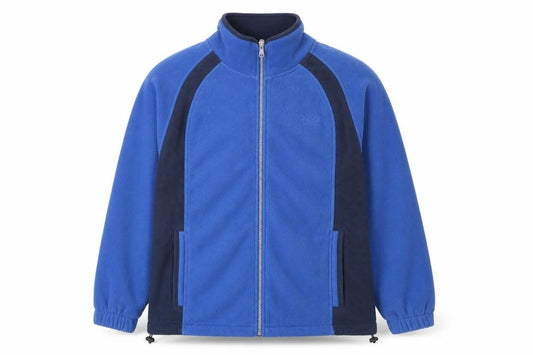 Front view of Cotton Traders Men's Blue Fleece Full Zip Jacket, size M, Regular Fit