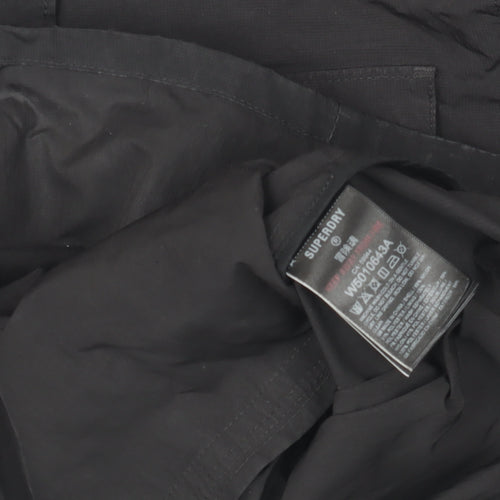 Superdry Womens Black Military Jacket Size 12 Cotton Blend