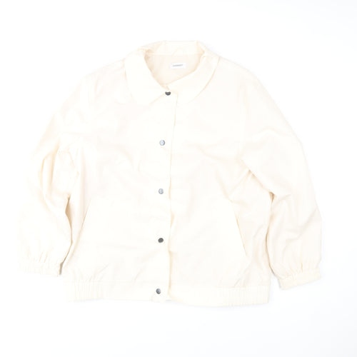 Damart Women Ivory Polyester Lined Basic Jacket Size M