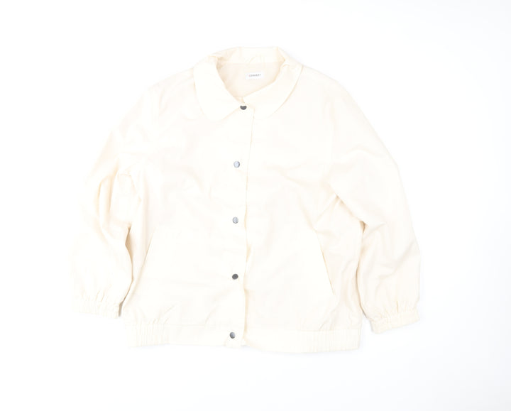Damart Women Ivory Polyester Lined Basic Jacket Size M