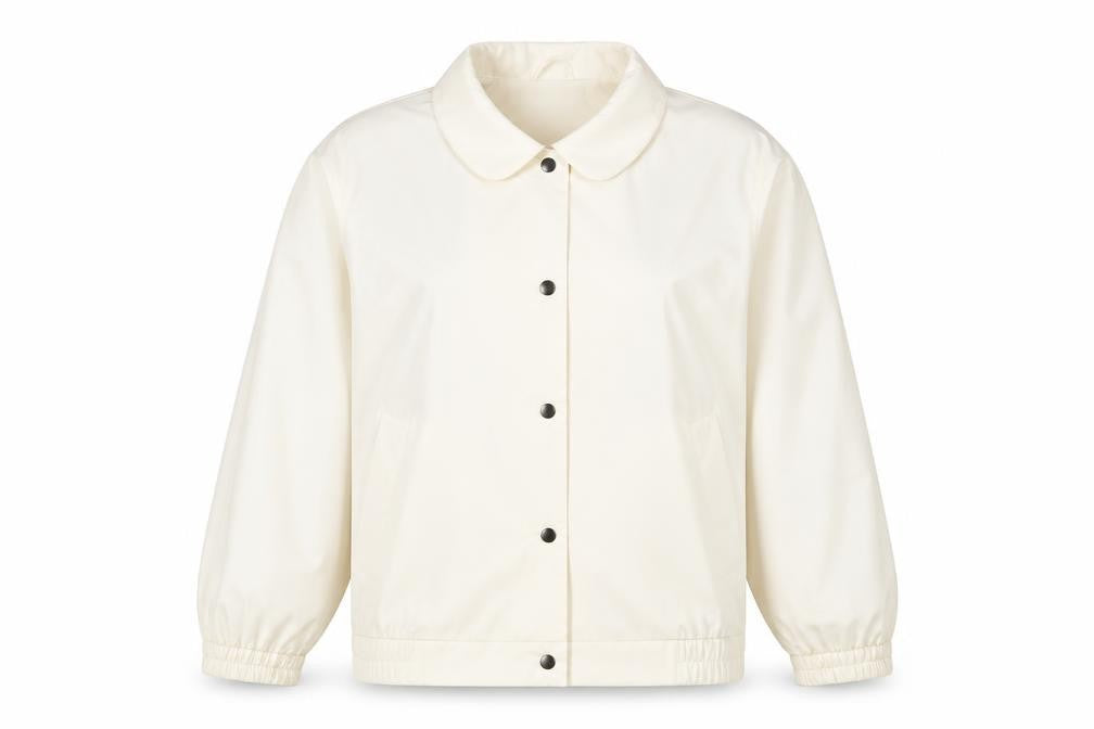 Front view of Damart Women Ivory Polyester Lined Basic Jacket, size M