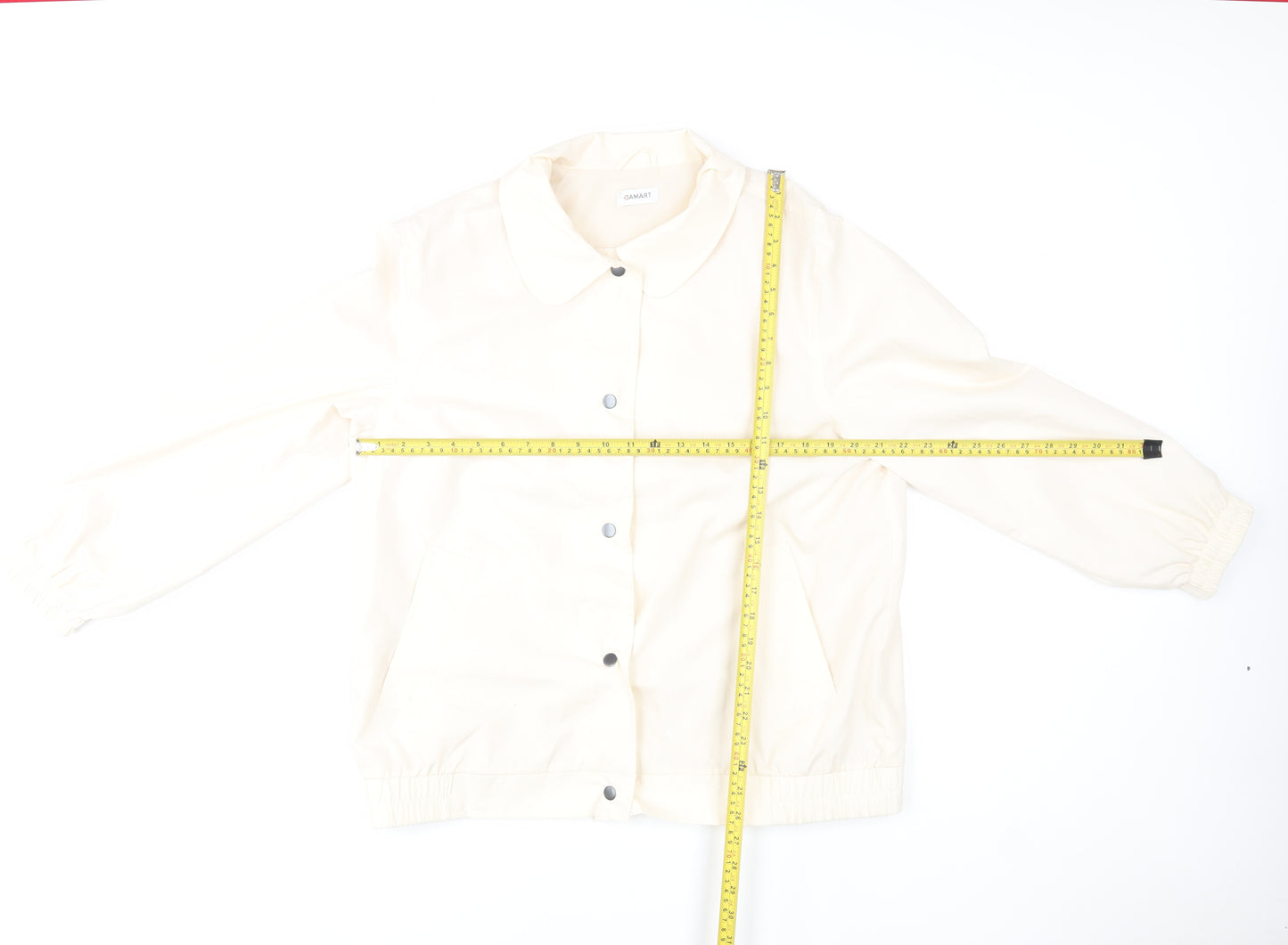 Damart Women Ivory Polyester Lined Basic Jacket Size M