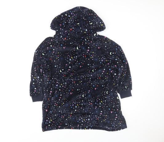 Marks and Spencer Boys Multicoloured Fleece Hooded One Piece Nightwear 9-10 Years