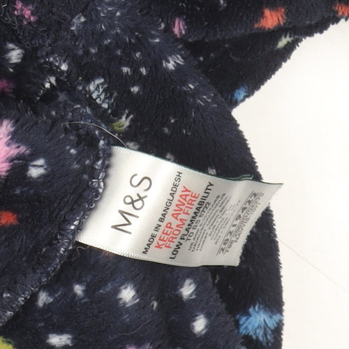 Marks and Spencer Boys Multicoloured Fleece Hooded One Piece Nightwear 9-10 Years
