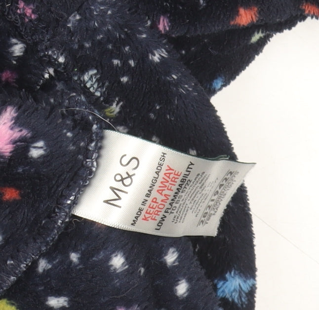 Marks and Spencer Boys Multicoloured Fleece Hooded One Piece Nightwear 9-10 Years