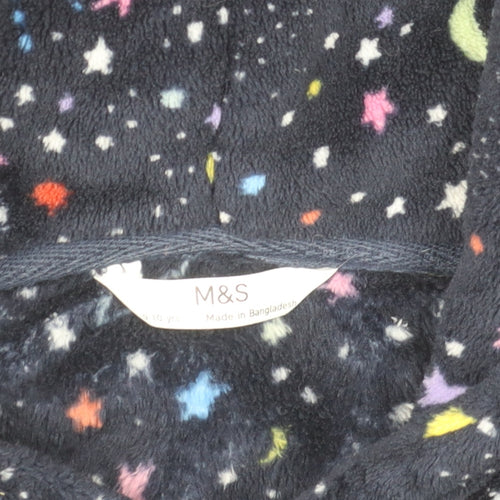 Marks and Spencer Boys Multicoloured Fleece Hooded One Piece Nightwear 9-10 Years