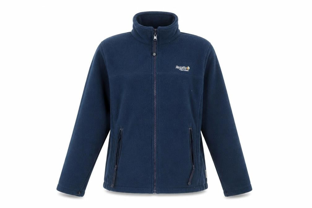Front view of Regatta Women's Blue Fleece Full Zip Jacket, size S, Outdoor Walking