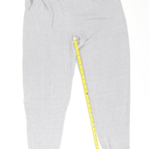 Marks and Spencer Women’s Silver Grey Knit Joggers Size L Regular