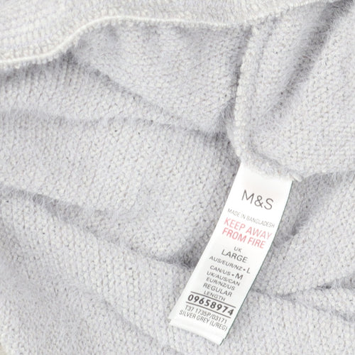 Marks and Spencer Women’s Silver Grey Knit Joggers Size L Regular