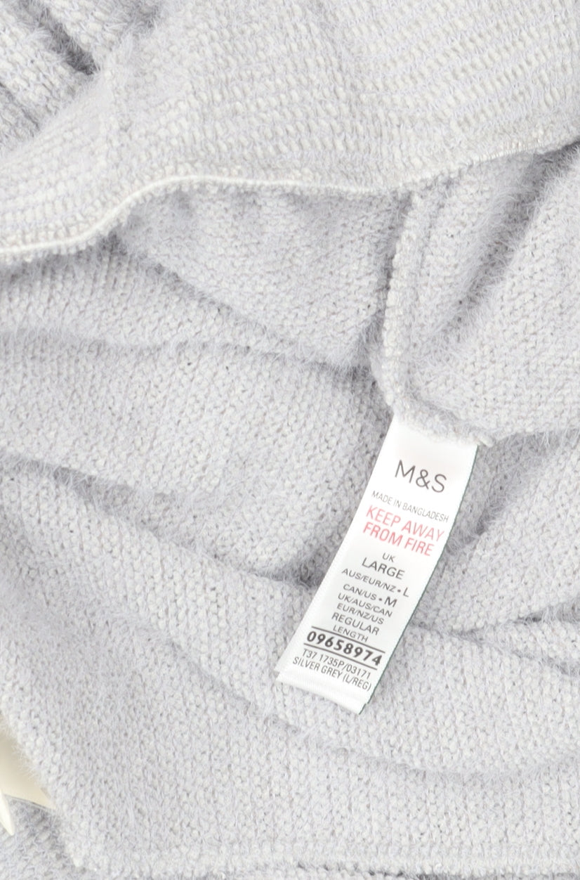 Marks and Spencer Women’s Silver Grey Knit Joggers Size L Regular
