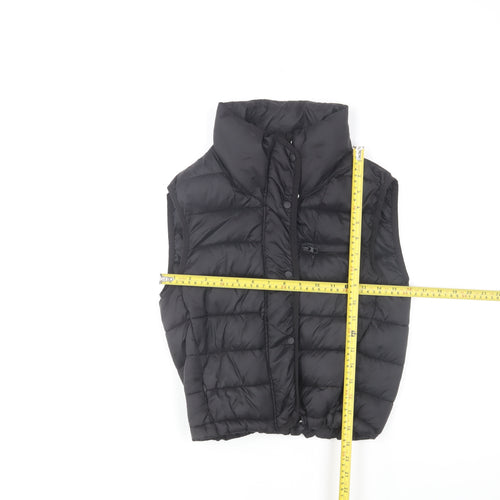 ZARA Girls Black Puffer Waistcoat 6 Years Quilted Lined Winter Gilet