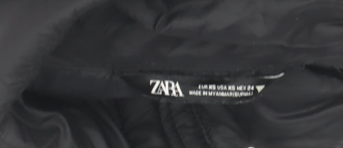 ZARA Girls Black Puffer Waistcoat 6 Years Quilted Lined Winter Gilet