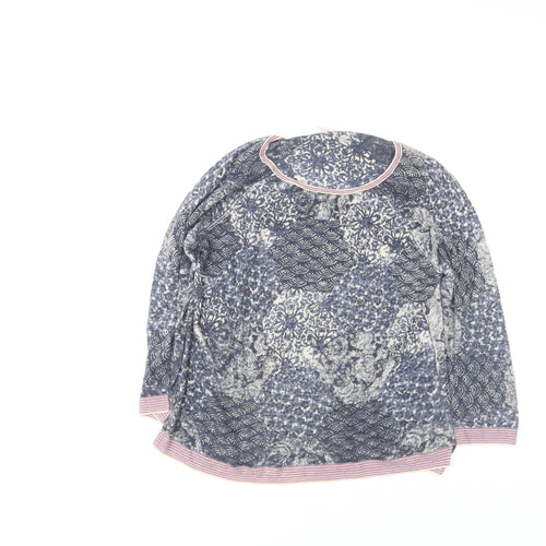 White Stuff Women’s Blue Floral Tunic Blouse Size 12 Cotton Modal