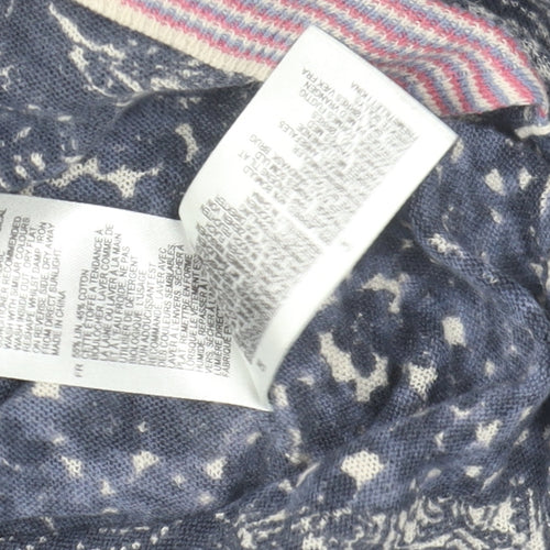 White Stuff Women’s Blue Floral Tunic Blouse Size 12 Cotton Modal