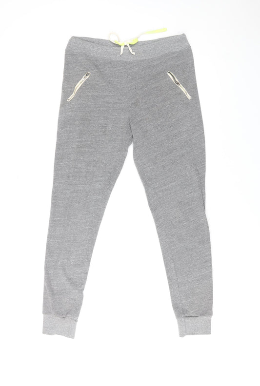 Sundry Womens Grey Jogger Sweatpants M Elastic Waist Zip Detail