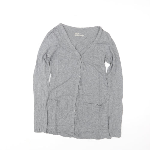 Mossimo Supply Co Womens Grey Long Sleeve Button-Up Cardigan M