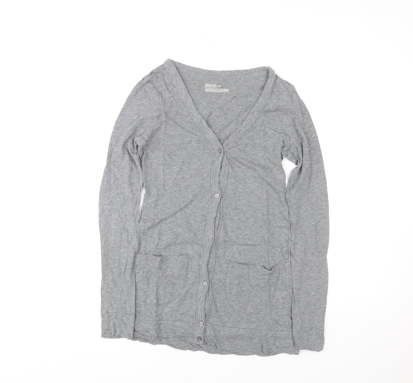 Mossimo Supply Co Womens Grey Long Sleeve Button-Up Cardigan M