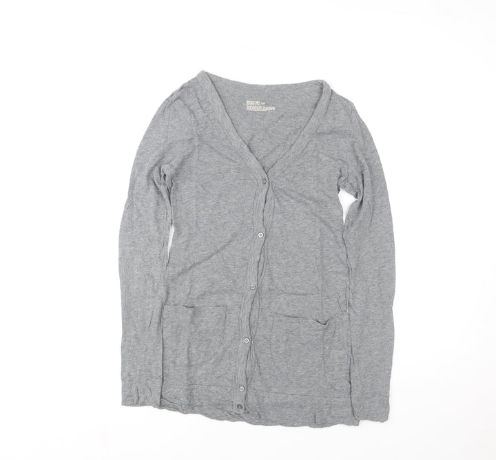 Mossimo Supply Co Womens Grey Long Sleeve Button-Up Cardigan M