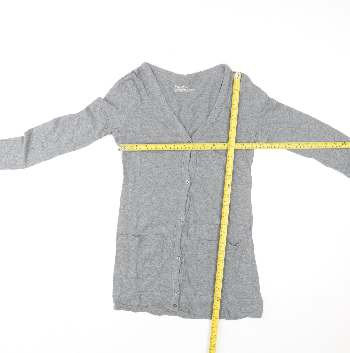 Mossimo Supply Co Womens Grey Long Sleeve Button-Up Cardigan M