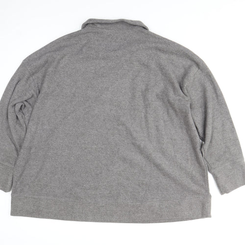 ASOS Men's Grey Henley Sweatshirt Size L Polyester Cotton