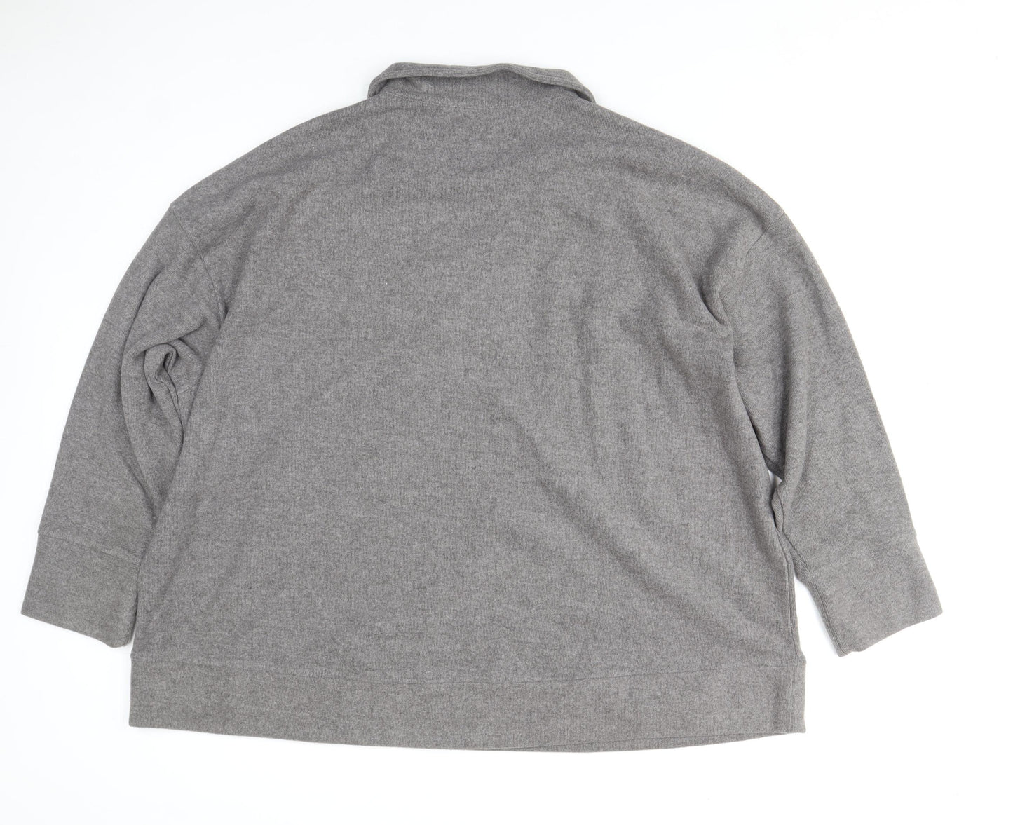 ASOS Men's Grey Henley Sweatshirt Size L Polyester Cotton