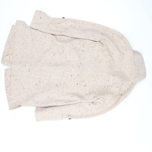 Tu Women Beige Wool Blend Coatigan Small Open Front Mid Length