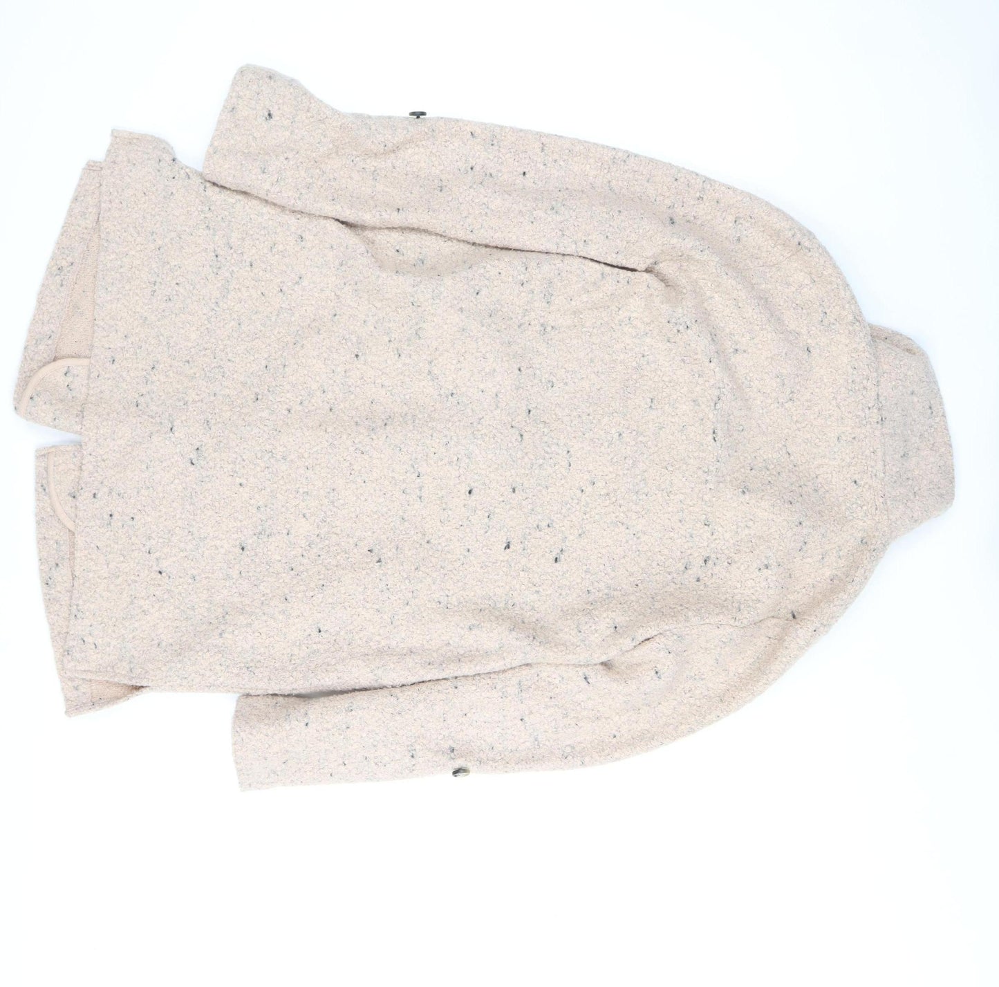 Tu Women Beige Wool Blend Coatigan Small Open Front Mid Length