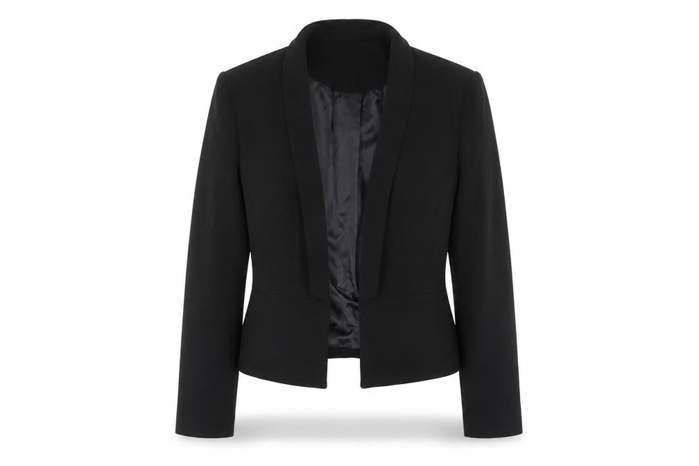 Front view of ASOS Women's Black Slim Fit Single-Breasted Blazer, size 10