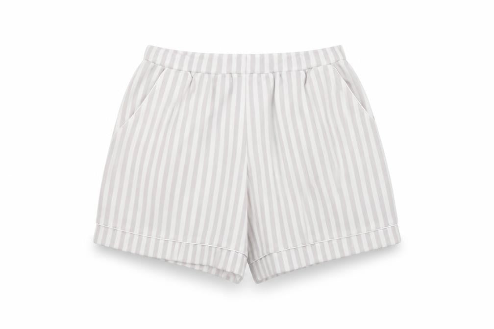 Adams Girls Grey Striped Jersey Shorts 8-10 Years Elastic Waist Summer