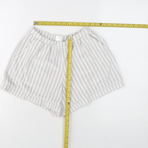 Adams Girls Grey Striped Jersey Shorts 8-10 Years Elastic Waist Summer