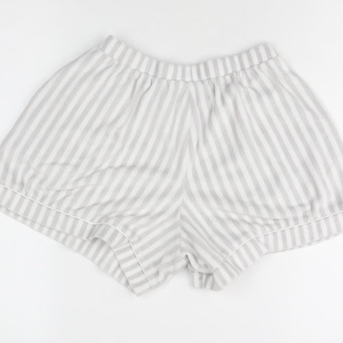 Adams Girls Grey Striped Jersey Shorts 8-10 Years Elastic Waist Summer