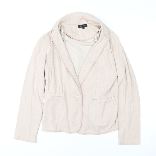 New Look Women Beige Blazer Jacket Size 12 Classic Casual Style