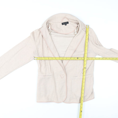 New Look Women Beige Blazer Jacket Size 12 Classic Casual Style