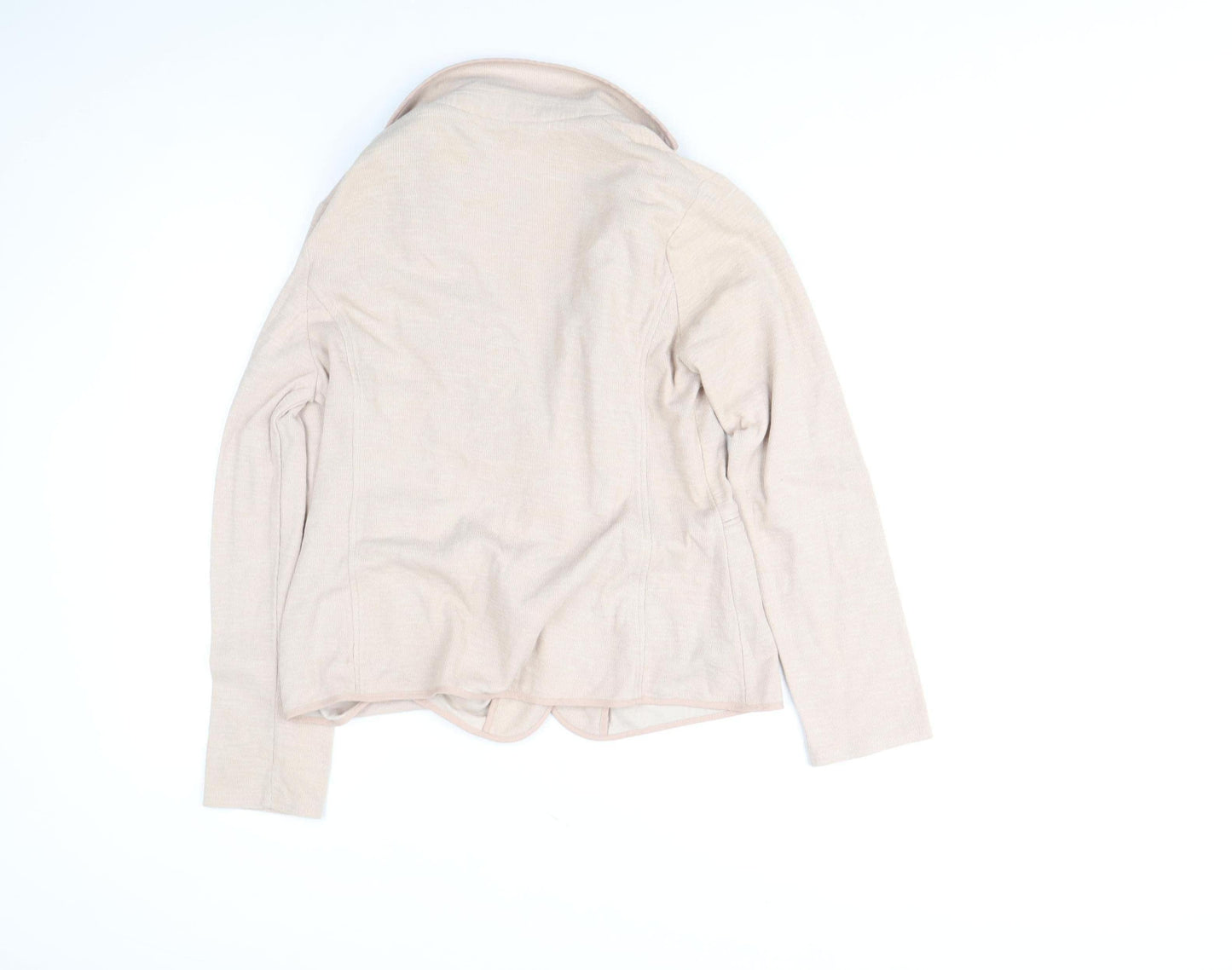 New Look Women Beige Blazer Jacket Size 12 Classic Casual Style