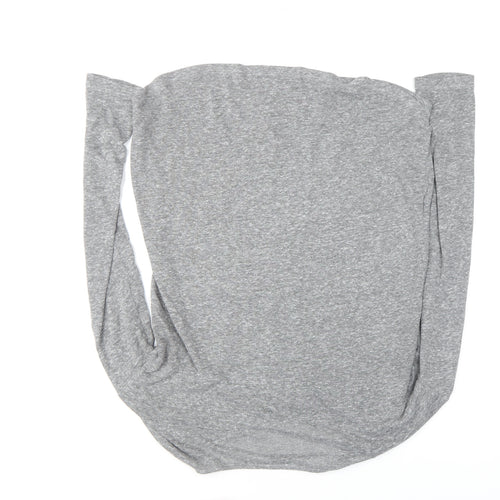 Marks and Spencer Per Una Women's Grey Beaded Butterfly Long Sleeve T-Shirt Size 12