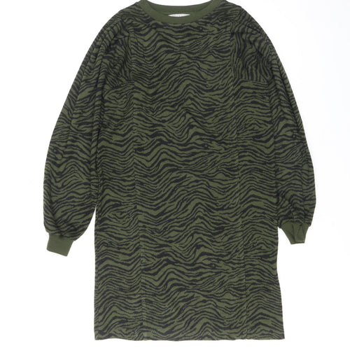 Oliver Bonas Women’s Green Animal Print T-Shirt Dress Size 6