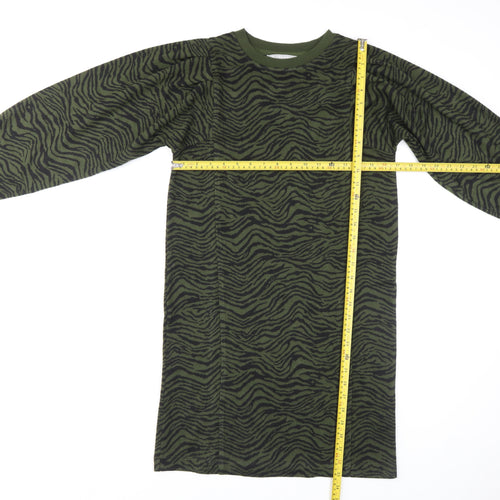 Oliver Bonas Women’s Green Animal Print T-Shirt Dress Size 6