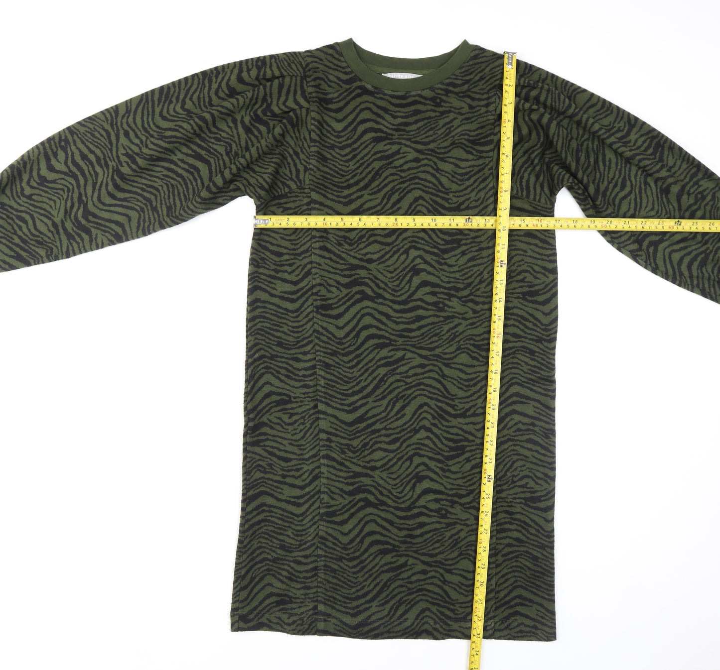 Oliver Bonas Women’s Green Animal Print T-Shirt Dress Size 6