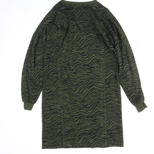 Oliver Bonas Women’s Green Animal Print T-Shirt Dress Size 6