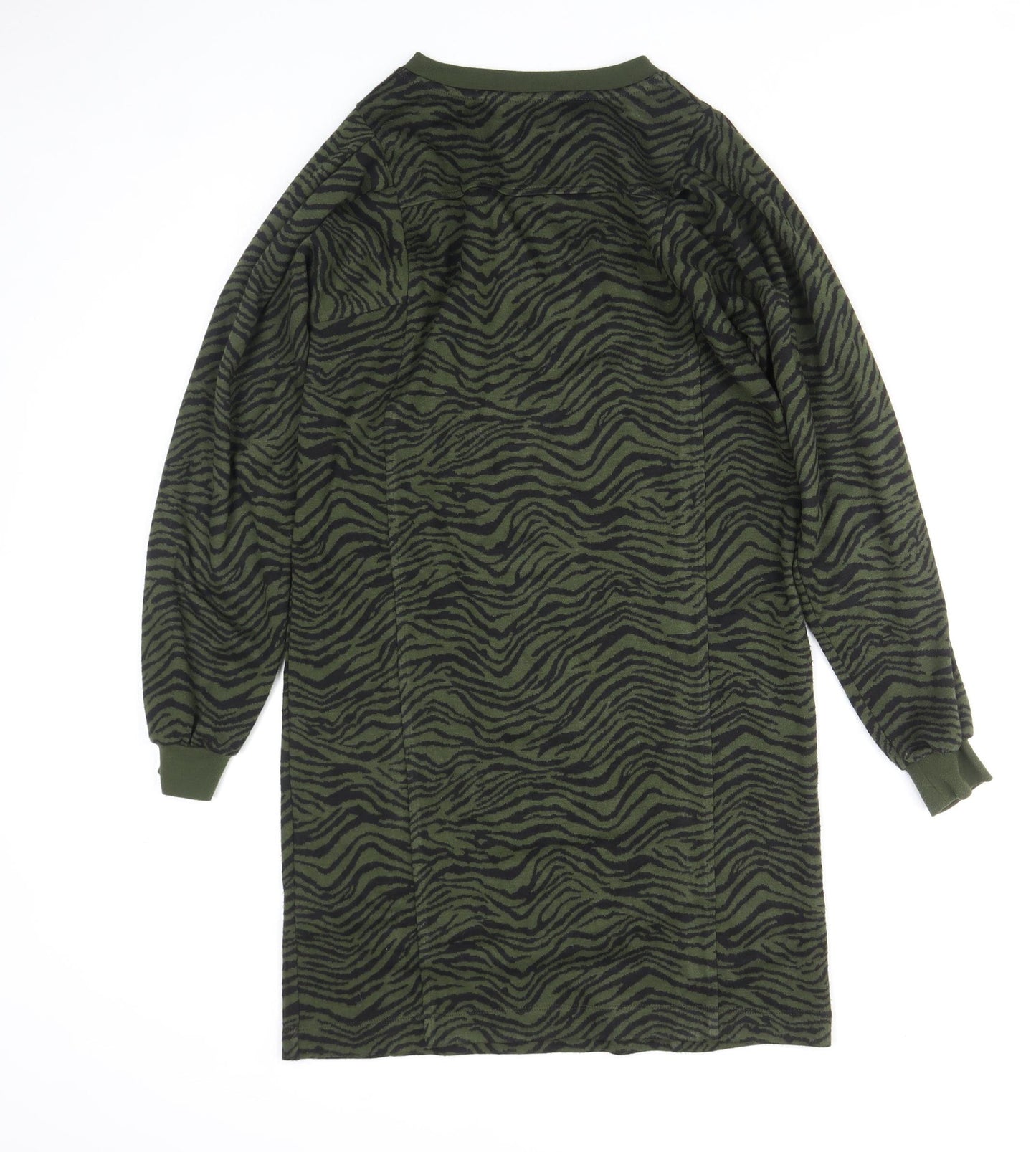 Oliver Bonas Women’s Green Animal Print T-Shirt Dress Size 6