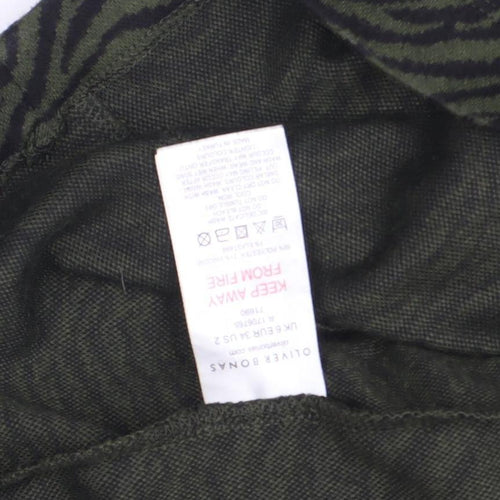 Oliver Bonas Women’s Green Animal Print T-Shirt Dress Size 6