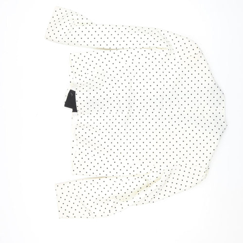 St. Bernard Womens White Polka Dot Cropped Blazer Size 16 Retro Style