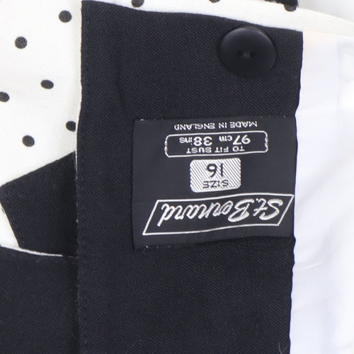 St. Bernard Womens White Polka Dot Cropped Blazer Size 16 Retro Style
