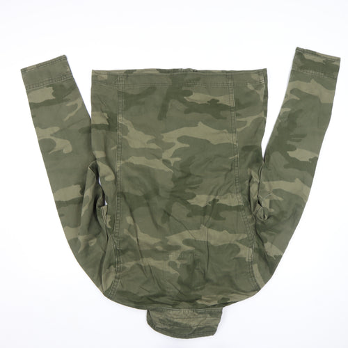 Hollister Men's Green Camouflage Military Cotton Jacket M